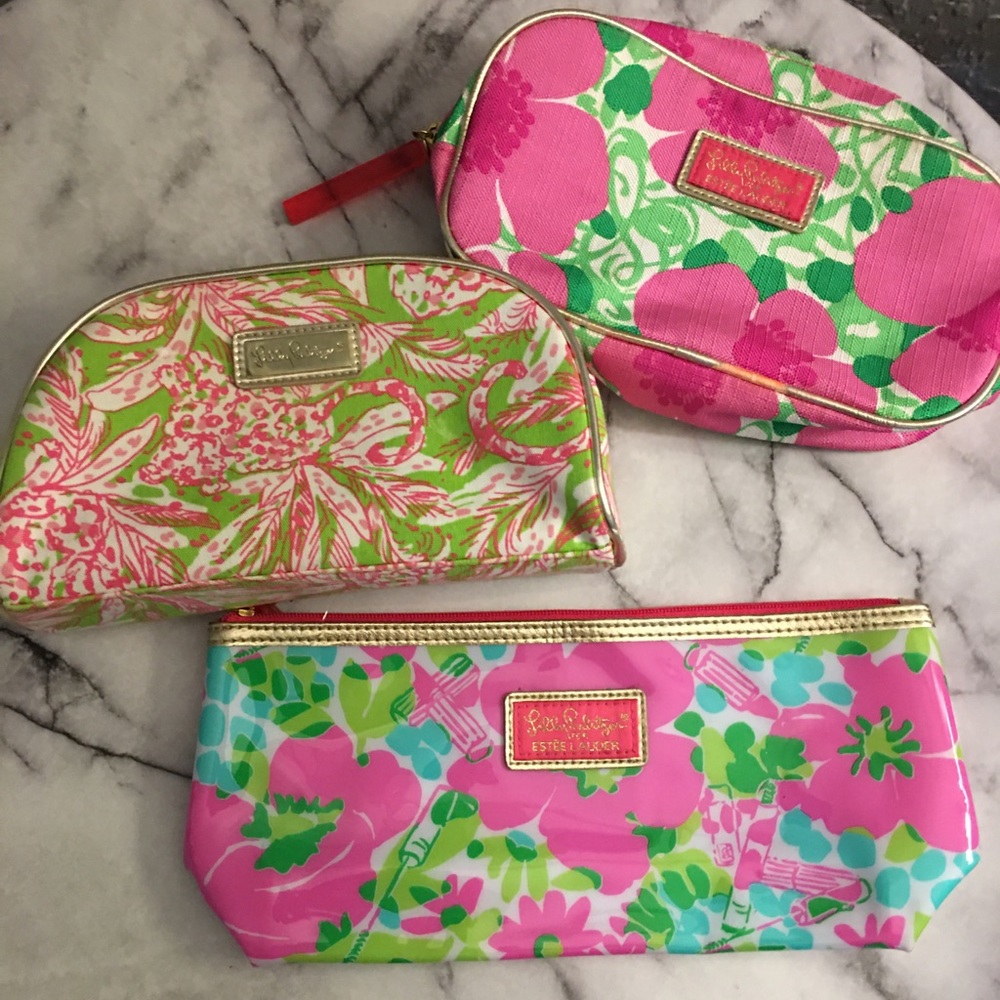 Lot of 3 Lily Pulitzer makeup bags